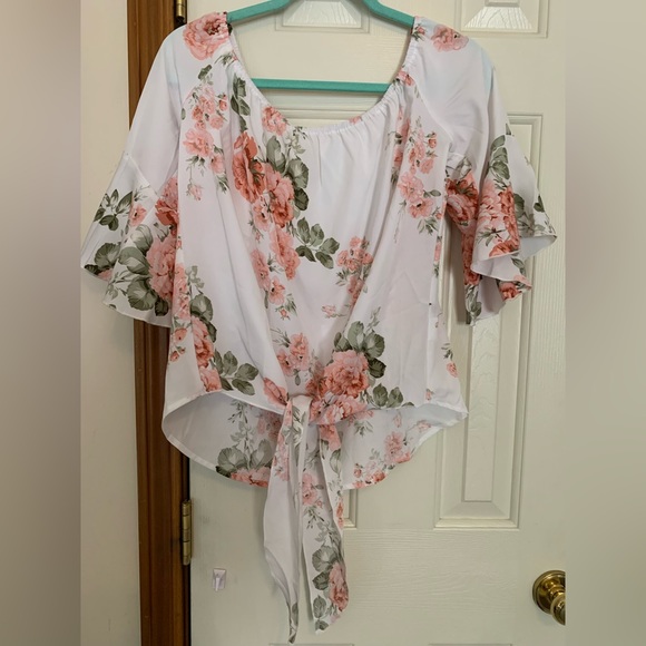 Beautiful, vintage, floral, print blouse size X large - Picture 4 of 13